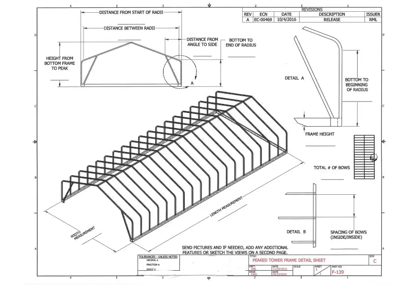 Boat Lift Canopy for Peaked Tower Frame - Boat Lift Canopy